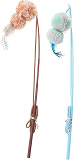 TEHAUX Teaser De Gato Brinquedos De Pelúcia Para Gato Brinquedos Para Gato Brinquedo Catnip 2 Pçs Brinquedo De Pesca Para Gato Bastão Para Gato Exercitador Para Gato Brinquedo Adorável