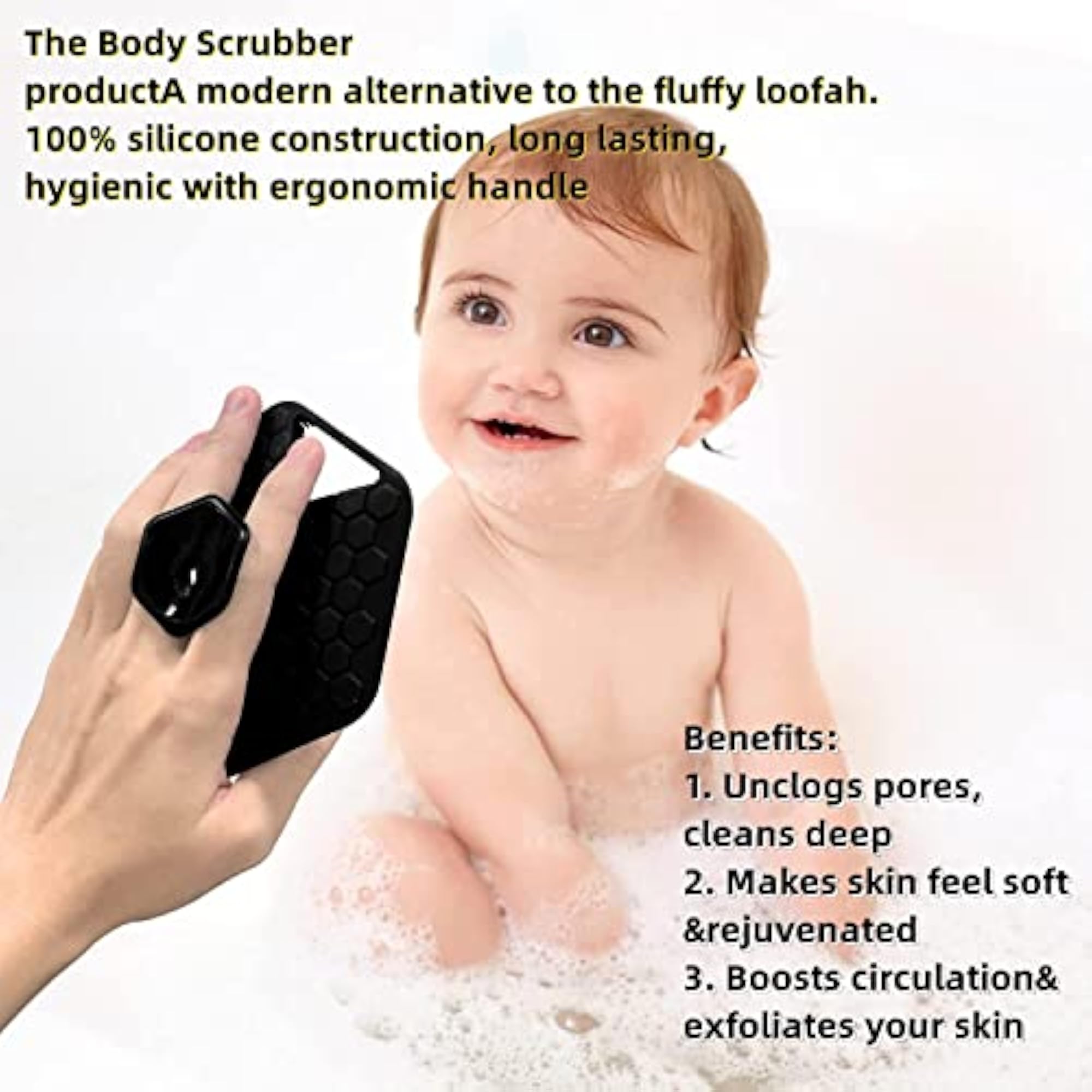 Soft Silicone Body Scrubber & Storage Hook, Handheld