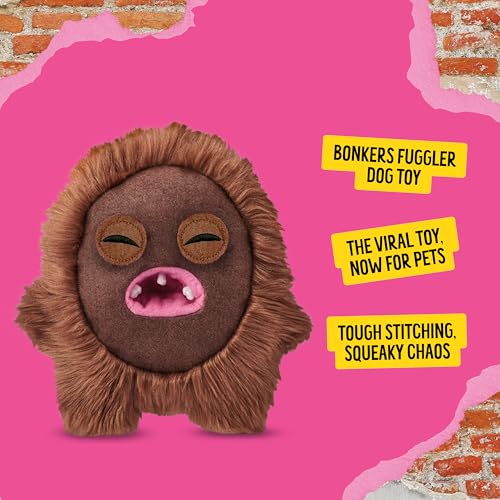 Bonkers Fuggler Hedge Grog Squeaky & Plush Dog Toy for Playtime, Brown, 8 inches - Image 2