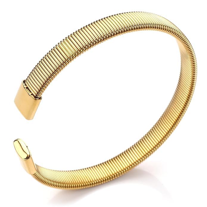 Glamlife Bracelet for Women | Anti Tarnish Kada | Stainless Steel Kada for Girls & Womens | Stylish Crystal Bangle Bracelet | Adjustable Ribbed Bangle for Women (B0CB866DD6) Amazon Price History, Amazon Price Tracker