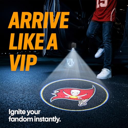 Image of LED Car Door Light - Officially Licensed NFL Wireless Projector - Show Your Team Pride - Battery Powered, Easy Install