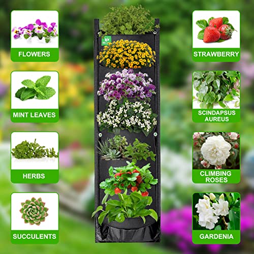 Meiwo Create a Stunning Vertical Garden Wall Planter Grow Bags - Perfect for Indoor Outdoor Home Decor and Hanging Flower Planting