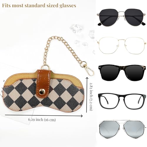 Image of Eyewear Clutch Glasses Case with Clip Soft Leather Sunglasses Bag