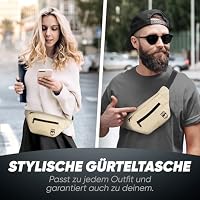 RUVO® Bauchtasche Herren und Damen | Diebstahlsichere Bauchtasche | Outdoor Gürteltasche Herren & Damen | für Reisen, Sport, Festival & alle Aktivitäten geeignet – Ansicht 5