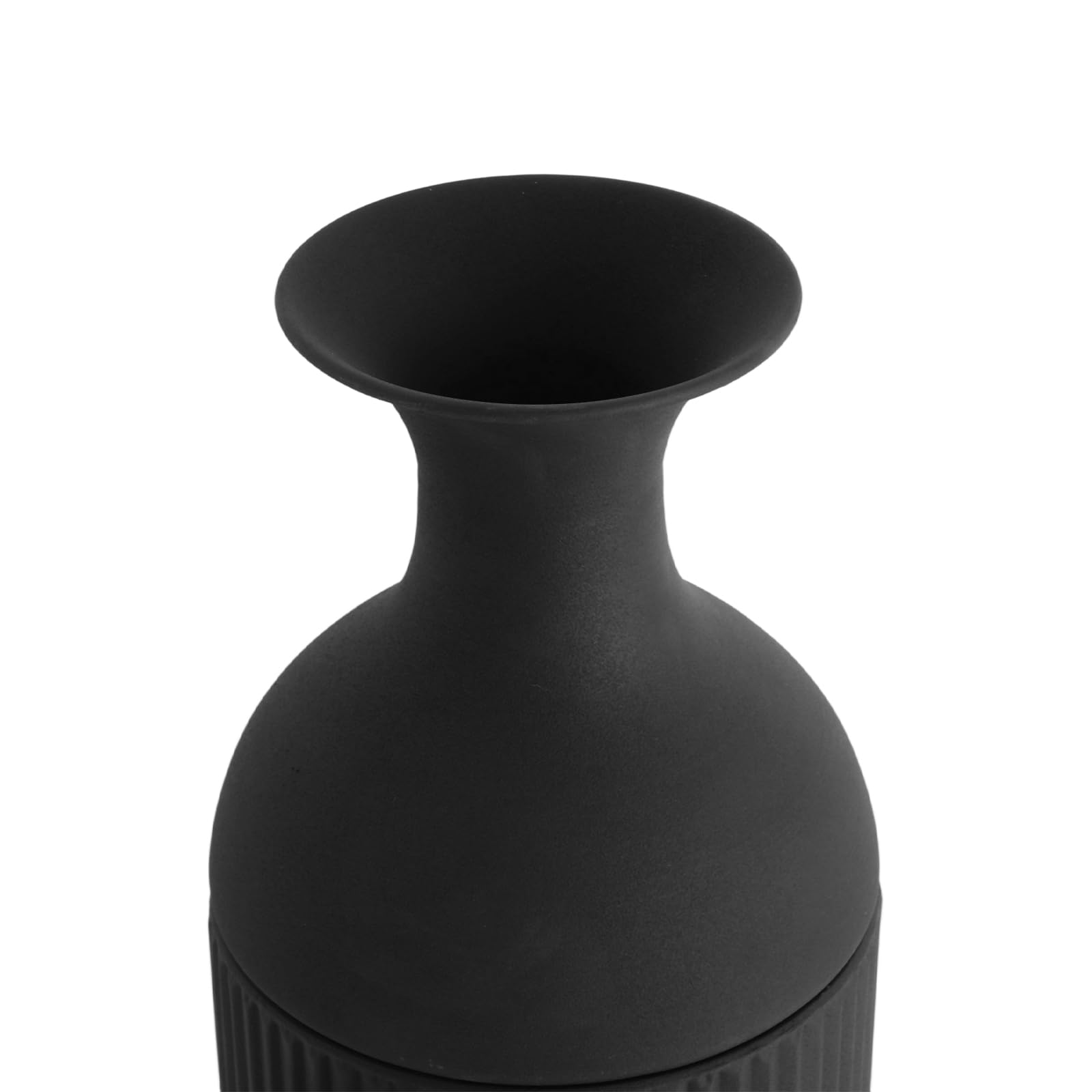 3 Set Standvase aus Metall, Blumenvase Modern Schmale Vasen Keramik Vasen Bodenvase Fußbodenvase mit Natürlicher Textur für Kamin Schlafzimmer,Küche,Wohnzimmer, Schreibtisch (Schwarz)