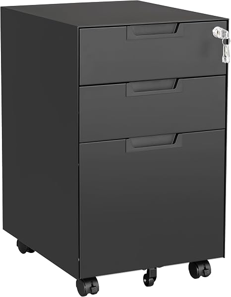 Letaya Mobile File Cabinet with Lock,Under Desk Metal Filing Cabinets for Home Office 2 Drawer/3 Drawer