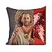 Générique Nicolas Cage Saint Oreiller à Paillettes Cadeau drôle Sequin Pillow Case Gift, Decorative Cushion Pillow Cover 40 x 40 cm (avec Insert d'oreiller)