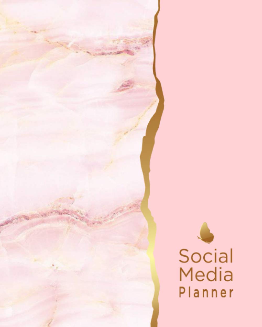 Social Media Planner: Pink Marble Social Media Posting Schedule & Content Planner / Organizer - UPDATED