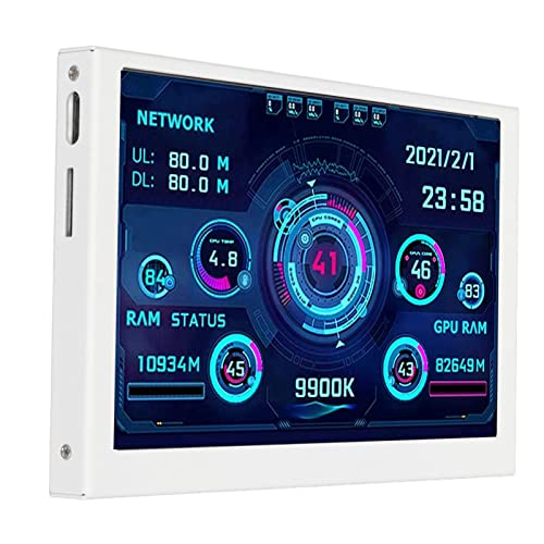 Image of 5 Inch Computer Temperature Monitor - PC Sensor Display for CPU, RAM, HDD Data - USB Mini Secondary Screen Compatible with Windows