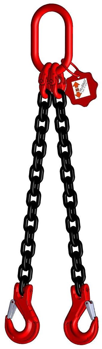 Cadena de tope, clase 8, 2 hilos, 1,0 m, 8 mm, sin reducción, color negro