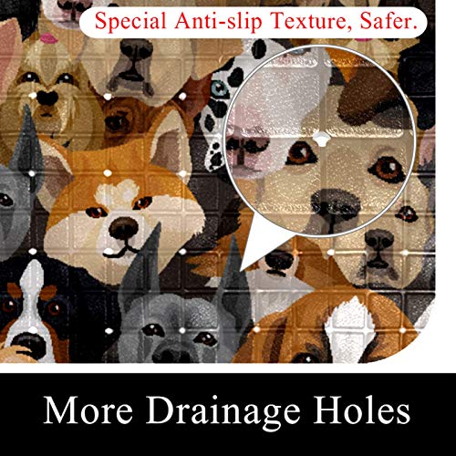 Alfombrilla para ducha y bañera de 68,3 x 37,3 cm Bennigiry con estampado de perros 3