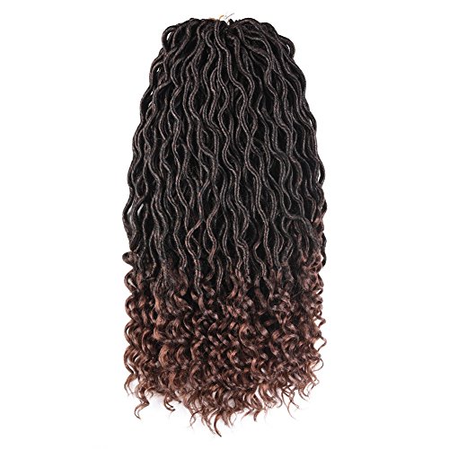 AliRobam Faux Locs Curly Wave End Hair Extensions 6packs/lot Ombre Kanekalon Braiding Hair Synthetic Goddess Crochet Hair (T30)