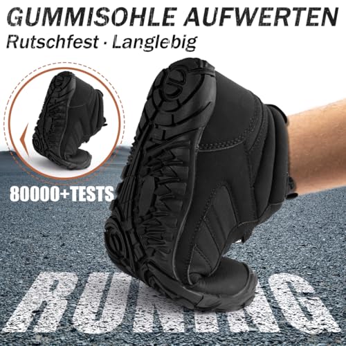 ORSJA Winter Barfußschuhe Warm Gefüttert Winterschuhe für Herren Gr.42 Outdoor rutschfest Wasserdicht