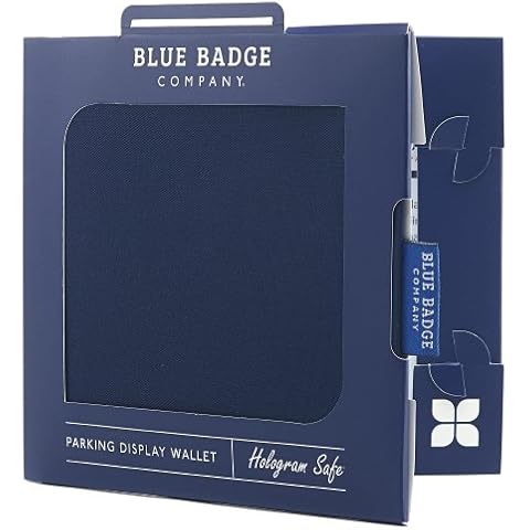 Blue Badge Co Navy Drill Hologram-Safe Wallet, Disabled Parking Permit Cover Holder Fits New Badge includes Timer Clock, Disabled Badge Holder for Car Cover