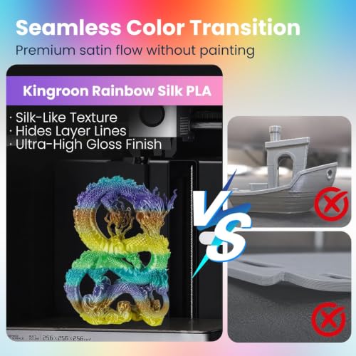 Image of Kingroon 4KG Silk PLA Filament Bundle Rainbow PLA 1.75MM 3D Printing Filament Color Changing Filament Dimensional Accuracy ±0.02mm,Fit Most 3D Printer