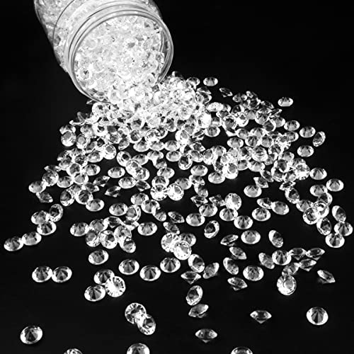 1100 Pieces Clear Wedding Table Scatter Confetti Crystals Acrylic Diamonds Rhinestones for Table Centerpiece Decorations Wedding Decorations Vase Beads Bridal Shower Decorations (10 MM)