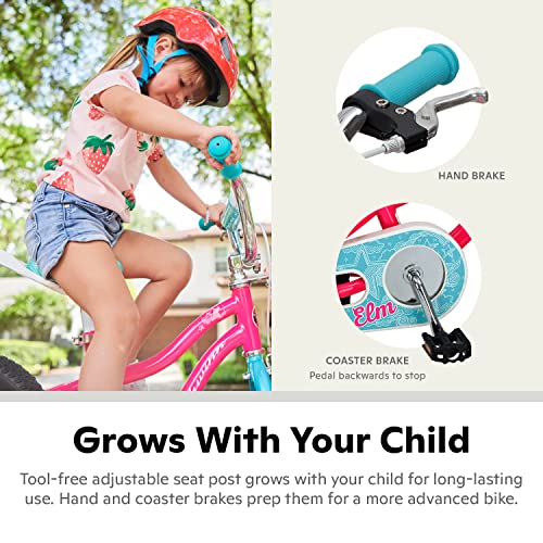 Image of Schwinn Elm Bike, 12 Inch Bike for Kids Ages 2-4, SmartStart Ergonomic Design for Kids, Adjustable Seat Grows with Child, Rear Coaster and Front Caliper Brake, Training Bicycle