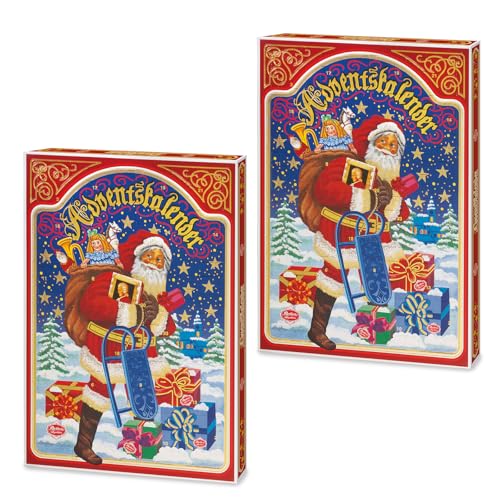 Reber Confiserie-Adventskalender Nostalgie 2er Set – Festlicher Weihnachtskalender mit Mozart-Kugeln, Marzipan & Nougat, 2x 650g