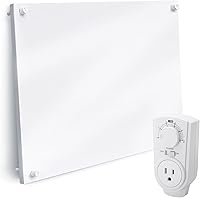 Vista 1 de EconoHome Wall Mount Space Heater Panel - with Thermostat - 250 Watt Splashproof Convection Heater - Ideal for 100 Sq Ft Room or Bathroom - 120V