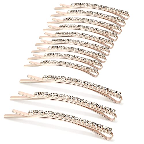 Forcine Con Rose E Strass Cristallo – Set Da 6, Diametro Fiore 11mm, Lunghezza 6cm, Per Sposa, Comunioni E Acconciature Eleganti