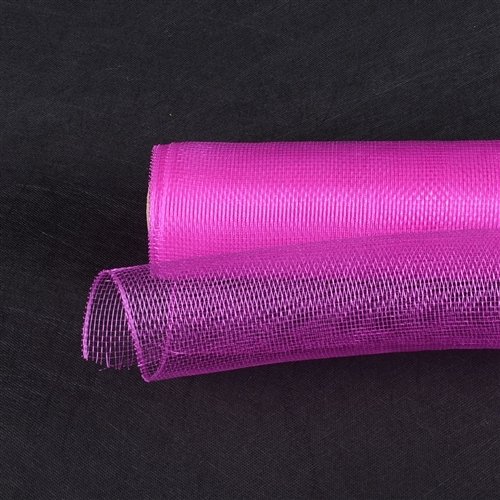 BBCrafts 10 Inch X 10 Yards Premium Decorative Flower Floral Deco Mesh Solid Color for Gift Home Decor (Fuchsia)