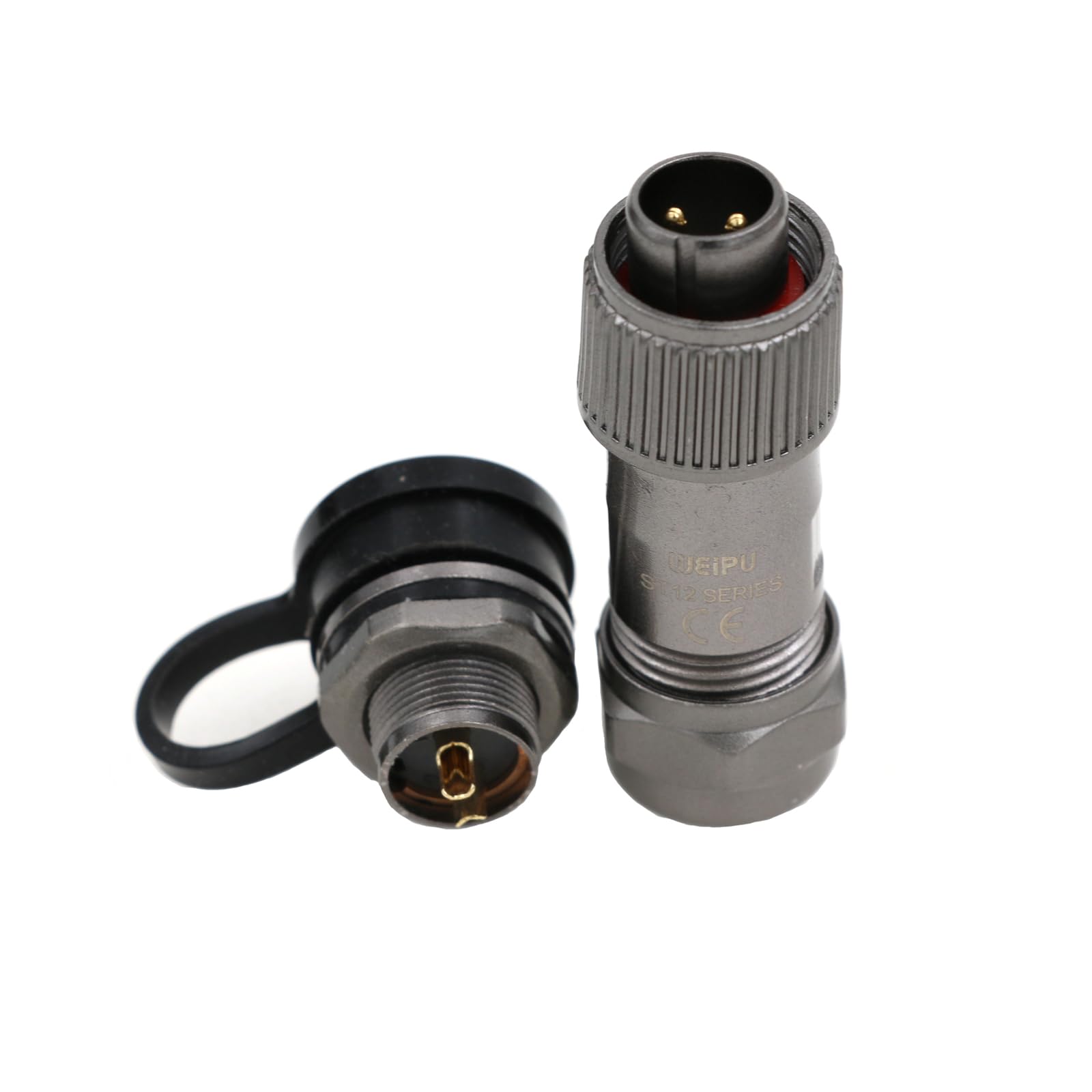 Weipu Connecteur fileté en métal IP67 ST12 2 broches 13 A 250 V 12 mm