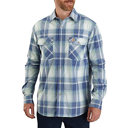 Carhartt Men's Rugged Flex Relaxed Fit Lightweight Long-Sleeve Snap-Front Plaid Shirt