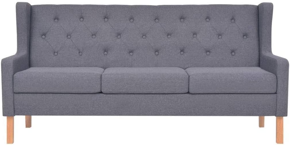 Cozynest 2-Sitzer Sofa Hellgrau 135cm - Stoffsofa Mit Kiefernholz Rahmen
