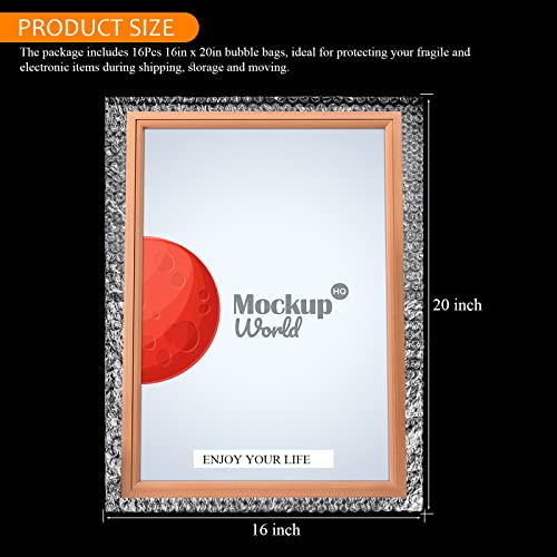 Apochon 16Pcs Bubble Out Bags & Pouches 16X20 Inch, Protective Bubble Pouche Double Walled Flush Cut Thickening Shockproof Bubble Cushioning Wrap Bags For Packing, Shipping, Moving And Storage #TOP1