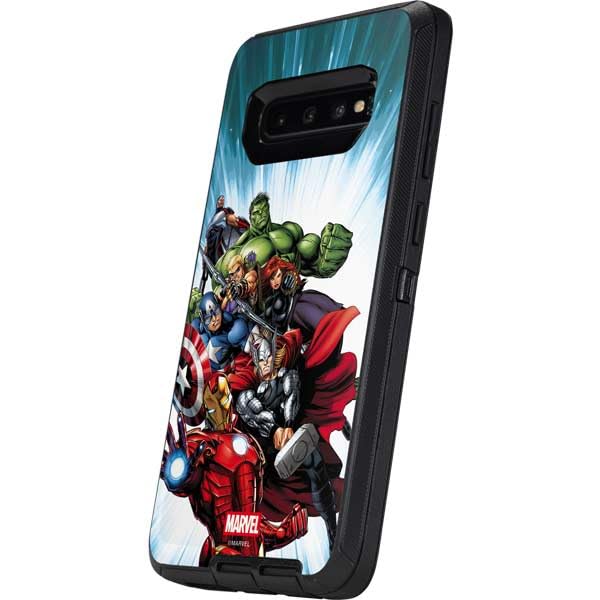 Skinit Decal Phone Skin Compatible with OtterBox Defender Galaxy S10 Plus - Officially Licensed Marvel Avengers Team Design