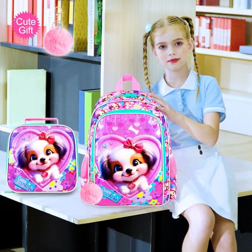 Image of 16 inch Backpack for Girls Boys 4-8, 3Pcs Kids Bookbag Set with Lunch Box, School Bag for Preschool Kindergarten
