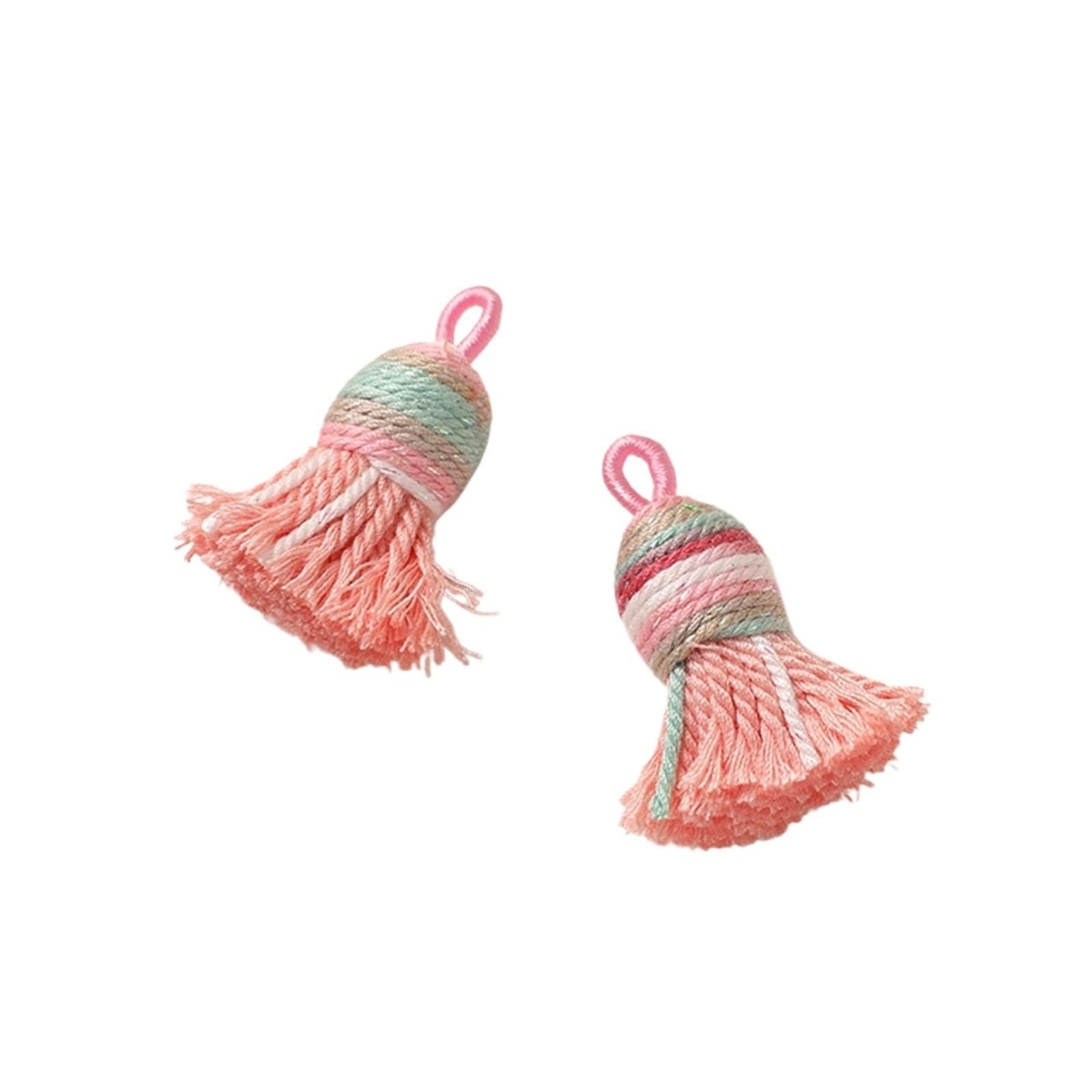 2 pieces of cute tassel tassels, keychain bag decoration handbag, suitable for car keys, handbags, wallets, tote bag pendants(Pink)