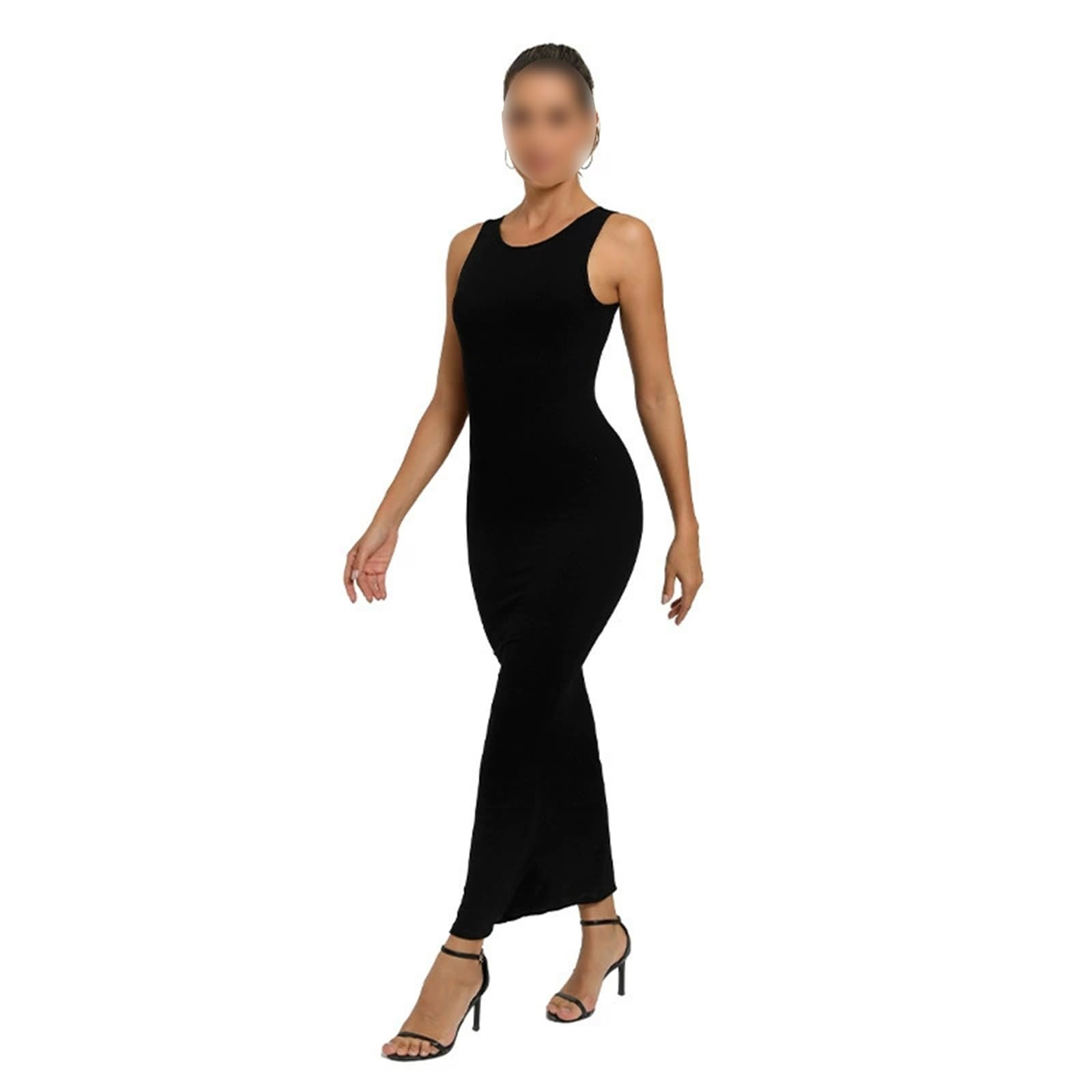 HLTYGWX Vestido sin Cordones con Control de Barriga para Mujer