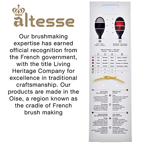 Altesse 5911 Nylon Bristle Hair Brush Detangler Brush Large Sized Red Air Cushion Matte Black Handle With 11 Rows Of Black Soft Nylon Brush Bristles For Styling And Detangling Hair Made In France #TOP6