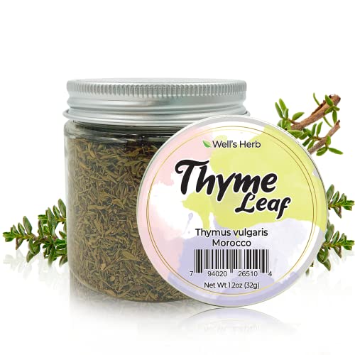 Well's Herb Dried Thyme | 1.2 oz. | Natural | For Herbal-Infused Hair & Skin Oil DIY