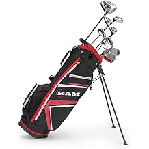 مجموعة نوادي RAM Golf Accubar Plus للجولف الأيمن - الأخشاب ذات الأغطية الرمادية ومكاوي الفولاذ المقاوم للصدأ