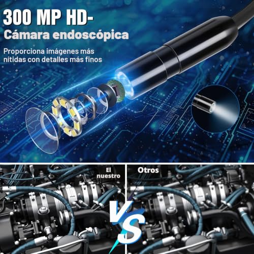 Cámara endoscópica portátil compatible con smartphones iOS y Android de 10m 2