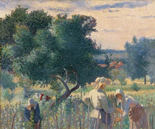 Toile Henri Edmond Cross 60x90cm - Tableau Femmes attachant les vignes pour salon