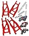 Rcarmumb Alloy Front Rear Suspension Arm Upgrades for 1/10 Slash 4x4 VXL,Stampede 4X4 VXL,Rustler 4X4 VXL,Hoss 4X4 VXL,Alloy Front Rear Suspension A Arms Hops Ups,Red