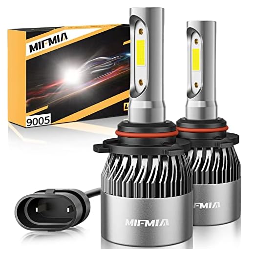 MIFMIA 9005 LED Headlight Bulbs High Beam, 100W 15000 Lumens 500% Brighter, LED Headlights HB3 6500K Cool White Conversion Kit Halogen Replacement