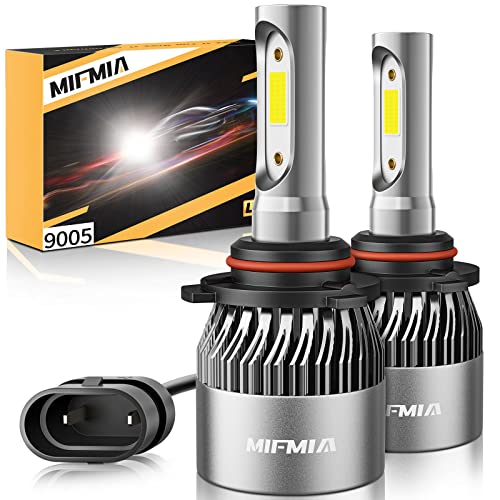 MIFMIA 9005 LED Headlight Bulbs High Beam, 100W 15000 Lumens 500% Brighter, LED Headlights HB3 6500K Cool White Conversion Kit Halogen Replacement