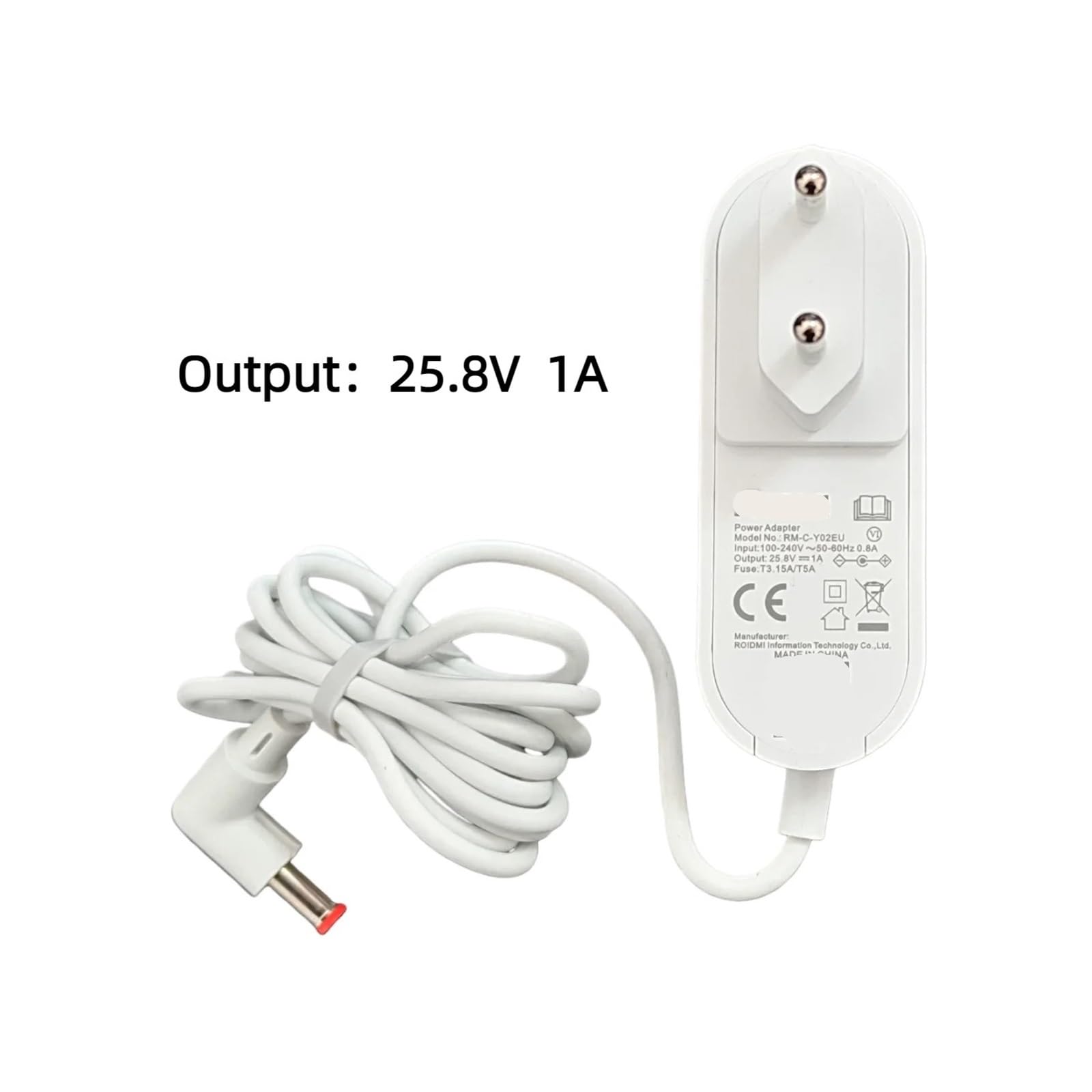 Cargador, Compatible Con ROIDMI, F8E/S1E/F8 Lite/XCQ05RM/XCQ02RM Piezas/Accesorios De Aspiradora De Mano De 25,8 V Cable De Enchufe De La UE