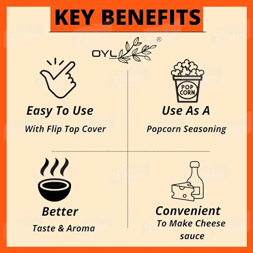 Image of OYL - Popcorn Seasoning Powder Combo Cheddar Cheese, Sour Cream & Onion, Tomato Cheese & Butter Onion Powder For Make Delicious Cheese-Flavoured & Multipurpose Seasoning - 500G (100G Each Pack Of 5)