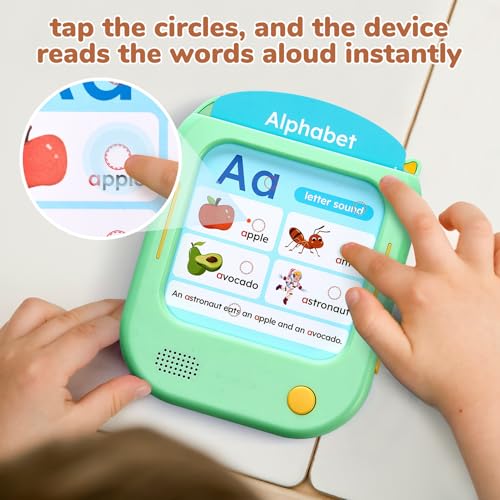 Image of JoyCat Kids Learning Tablet, Learn to Read 156 Pages Talking Flash Cards | 600+ Words, 40+ Themes, 100+ Interactive Games, Screen-Free Phonics Toddler Learning Toys Gifts for 2-6 Year Old
