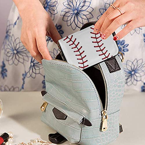 susiyo Baseball Red Lace Credit Card Wallet, RFID Blocking Compact Women Leather Card Holder Zipper Purse4