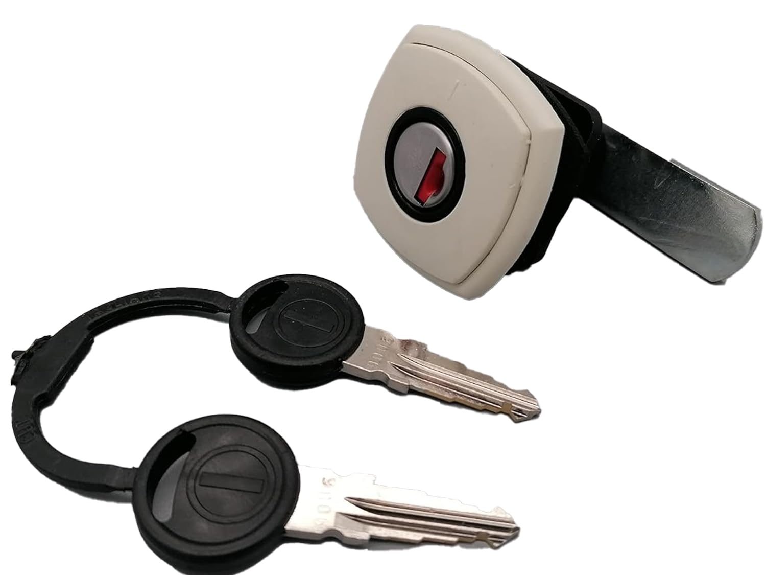 CR-MOESANCO® Cerradura Cuadrada Blanca para Maletero de Gas y Baúl Caravana y Autocaravana (Espesor:35 mm) con 2 Llaves