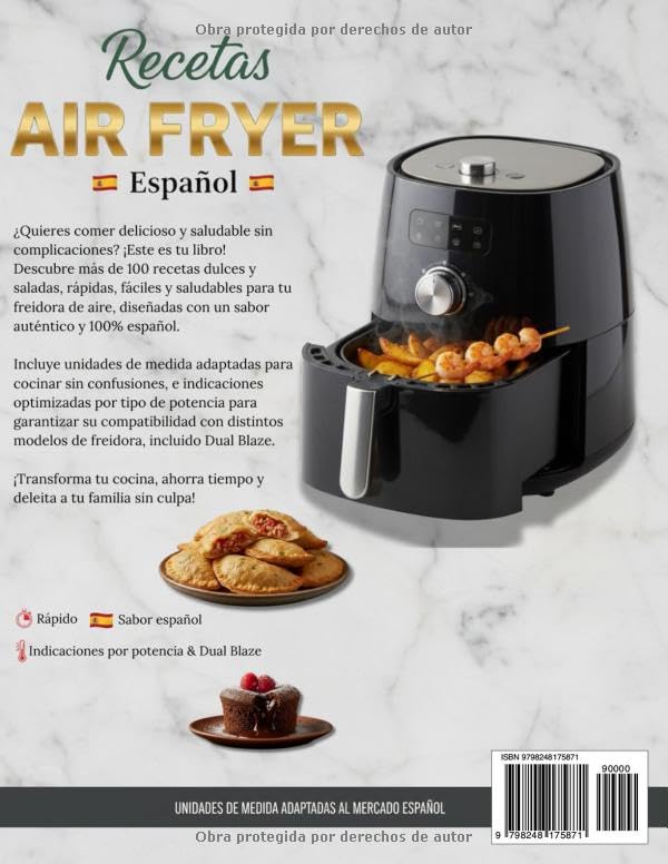 Miniatura 2 de Recetas Air Fryer Español 100 recetas rápidas y saludables con freidora de aire (Spanish Edition)