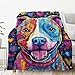 ALIFAFA Pit-Bull Blanket, Pit-Bull Gifts for Women/Men/Pit-Bull Lovers, Pit-Bull Lovers Gifts, Pit-Bull Owner Gifts, Pit-Bull Themed Gifts, Colorful Pit-Bull Dog Throw Blanket,50