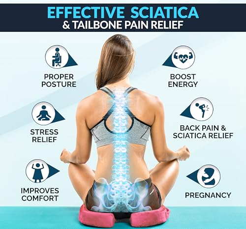 Image of ComfiLife Premium Gel & Memory Foam Seat Cushion - Doctor Recommended Office Chair Cushion, Car Seat Cushion - Chair Cushions for Back & Sciatica Pain Relief - Seat Cushions for Office & Desk (Pink)