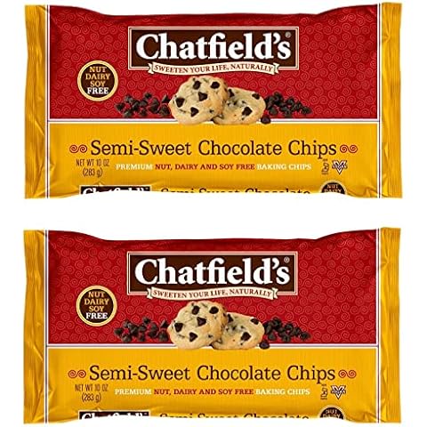 Chatfields Semi-Sweet Chocolate Chips, Nut Dairy and Soy Free, Vegan Baking Chips, 10 oz. Bag (2 Pack) Cover